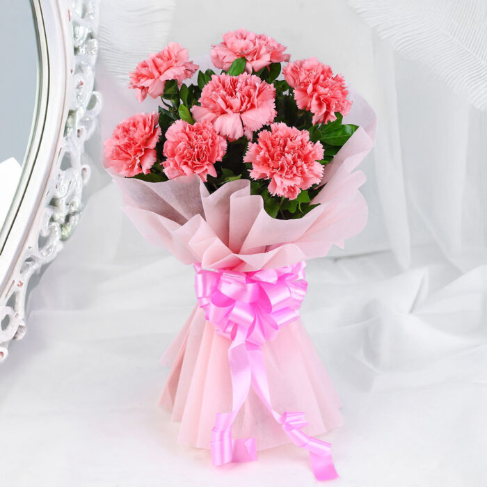 Blush 8 Pink Carnations Bouquet